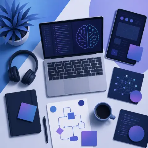 Flat-vector illustration of AI in Software Development