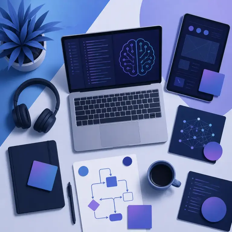 Flat-vector illustration of AI in Software Development
