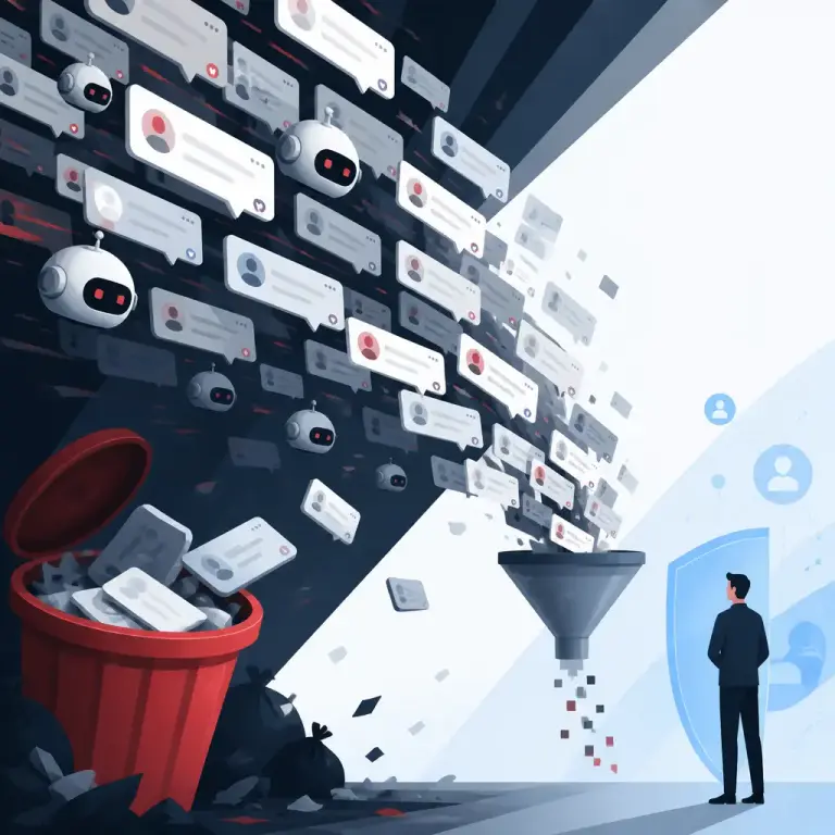 Flat-vector illustration of ai spam