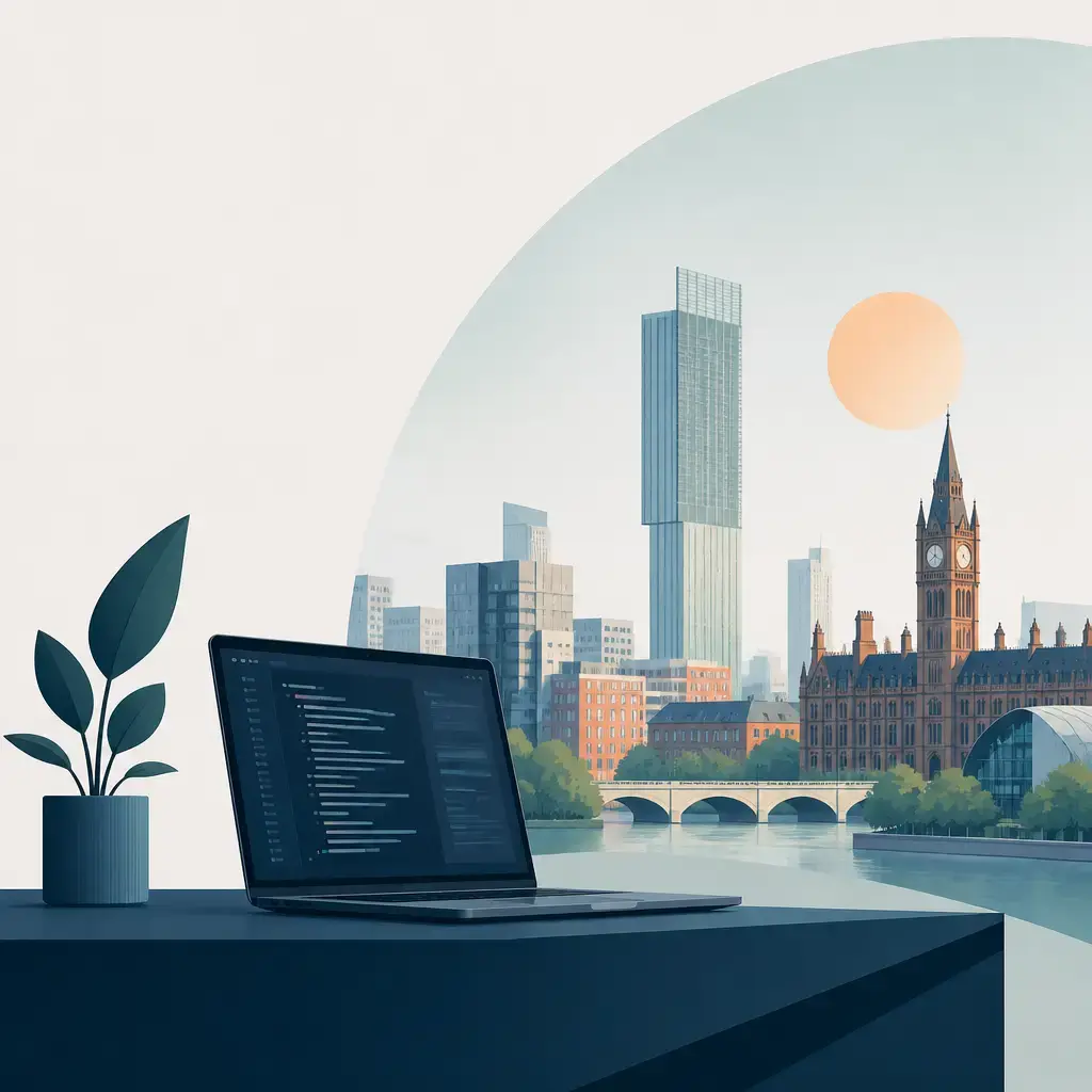 Flat-vector illustration of software development
