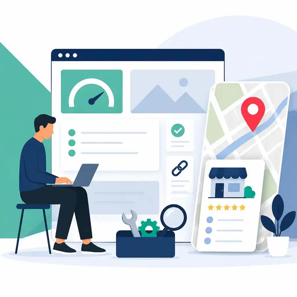 Flat-vector illustration of seo guide