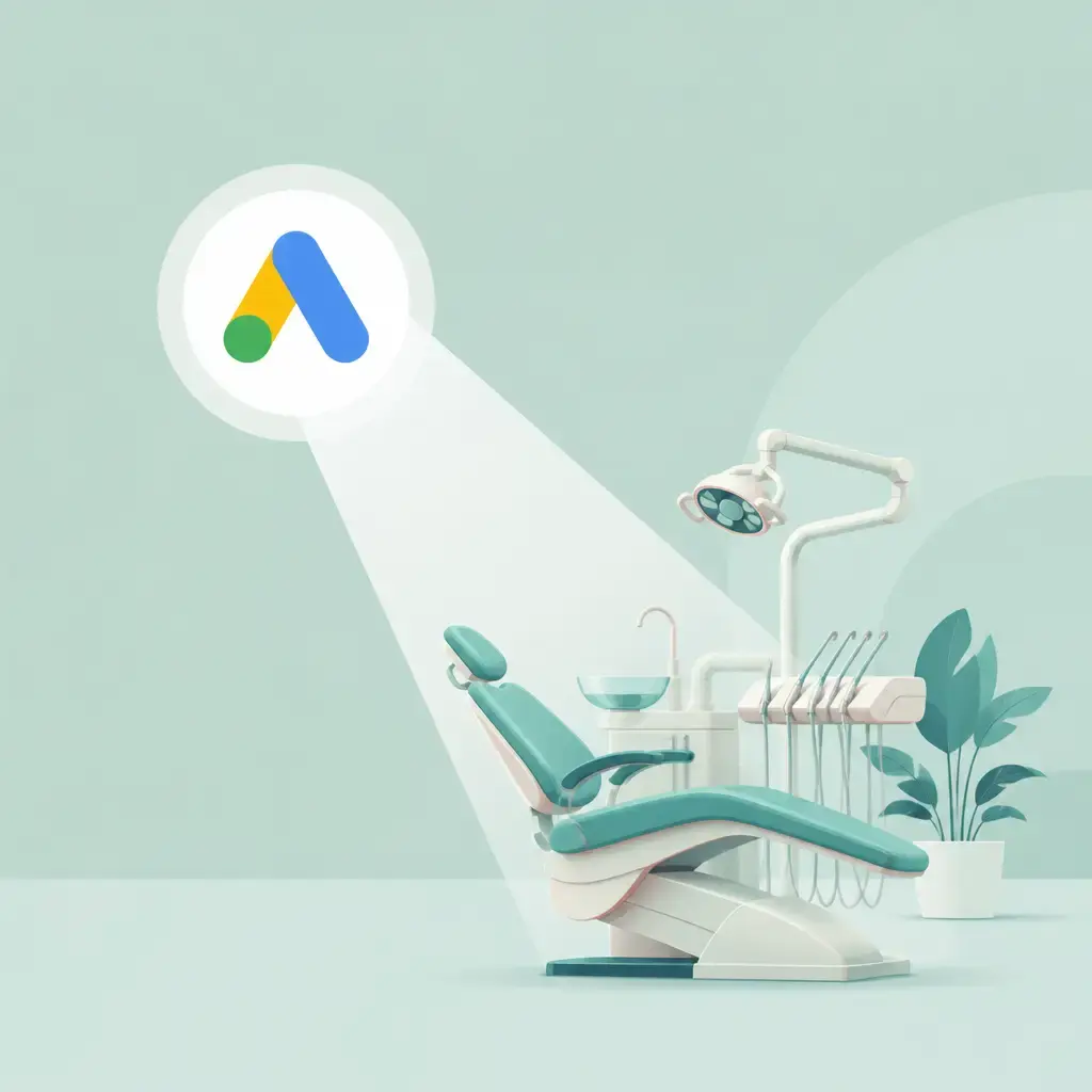 Flat-vector illustration of dentist google
