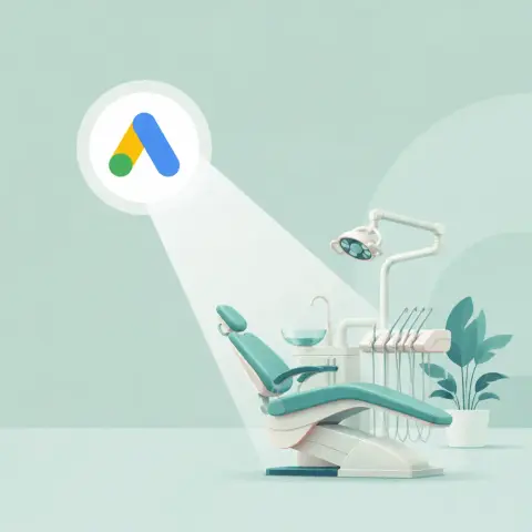 Flat-vector illustration of dentist google