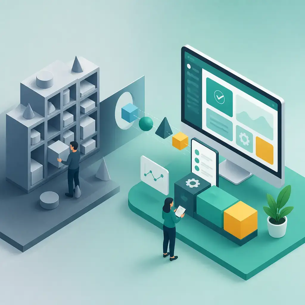 Flat-vector illustration of bespoke software