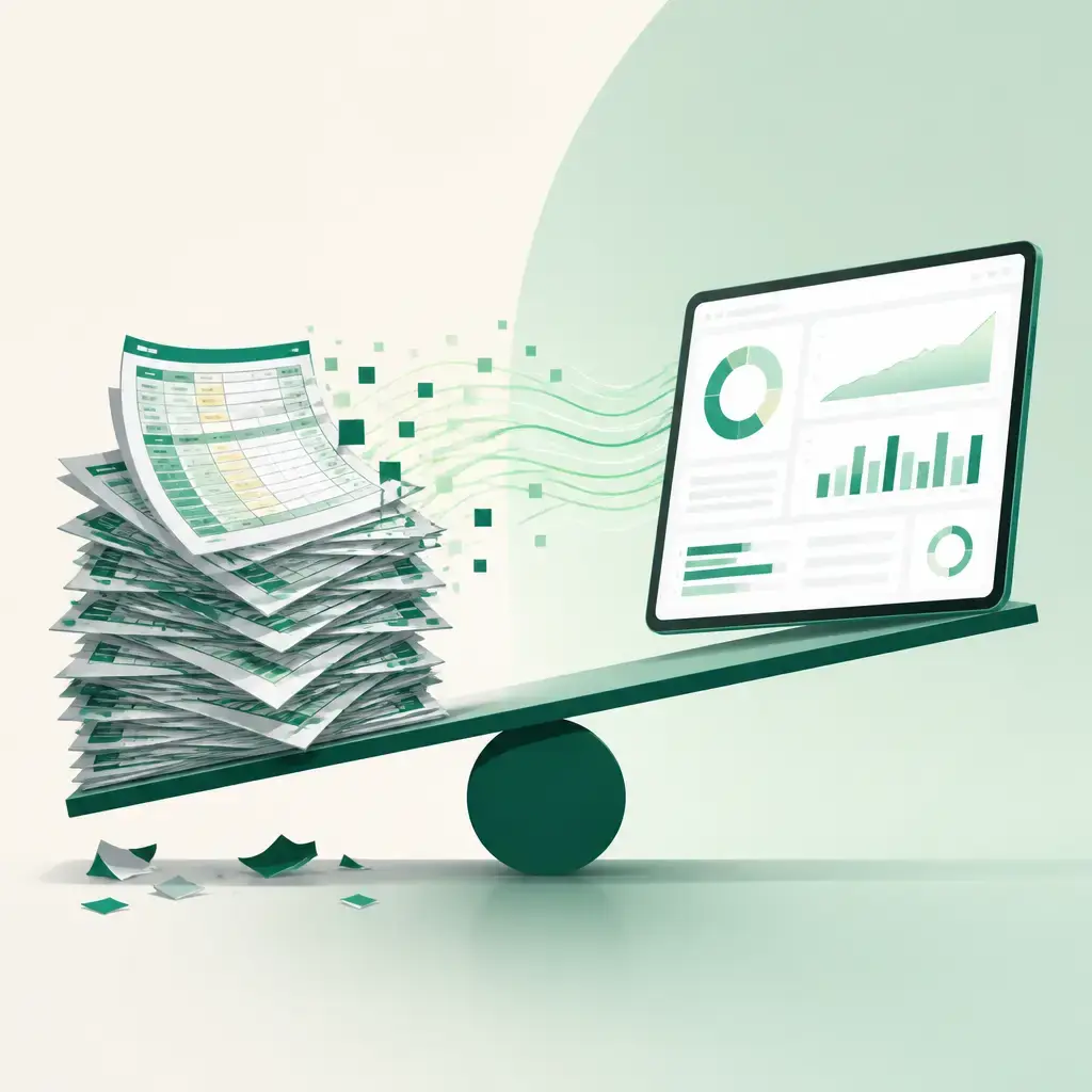Flat-vector illustration of finance excel
