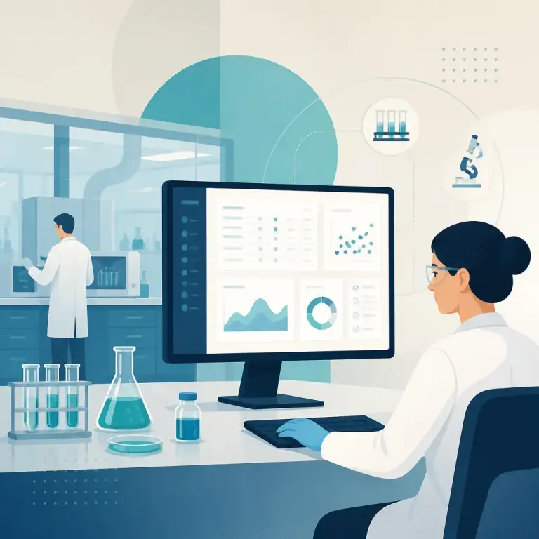 Flat-vector illustration of Laboratories software