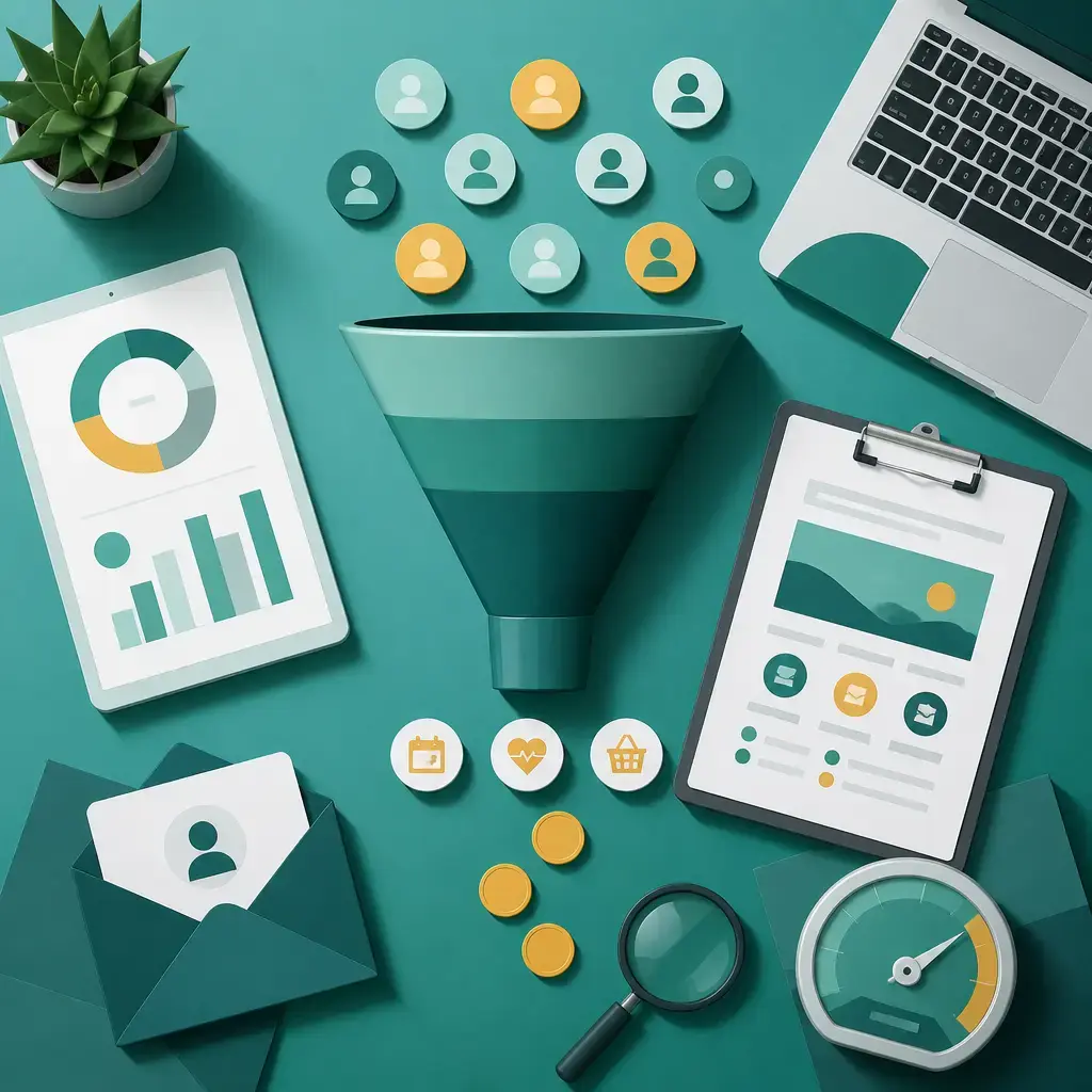 Flat-vector illustration of conversions tracking