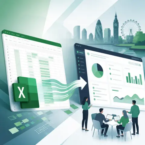 Flat-vector illustration of excel, microsoft excel