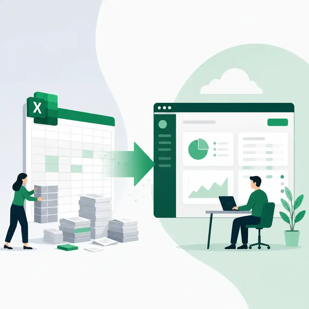 Flat-vector illustration about Excel Macros vs Custom Software: When Should You Make the Switch?