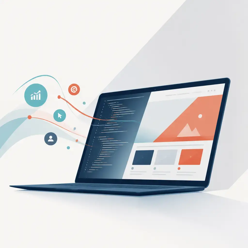 Flat-vector illustration of website code
