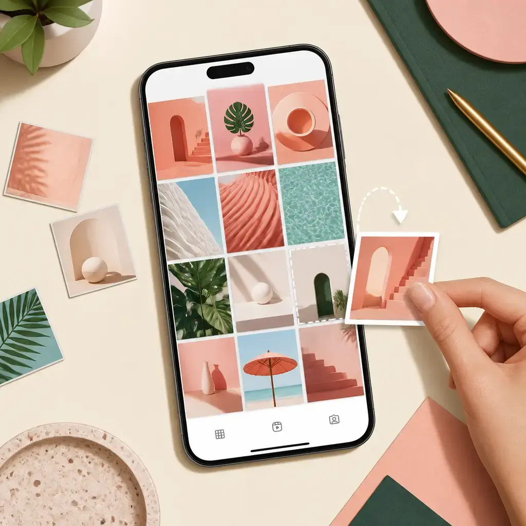 Flat-vector illustration of instagram grid