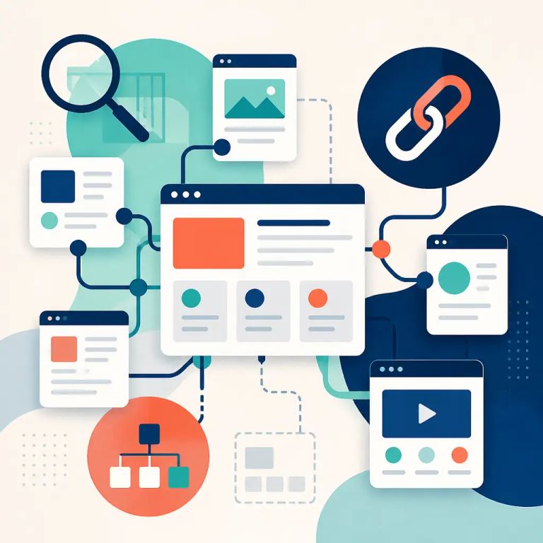 Flat-vector illustration about Internal Linking: Why How Your Pages Connect Each Other Matters for SEO