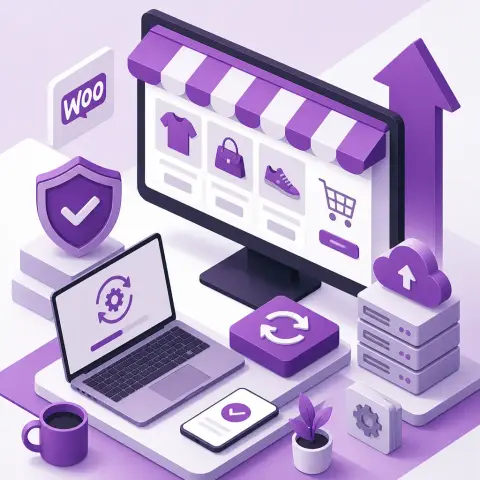 Flat-vector illustration of woocommerce