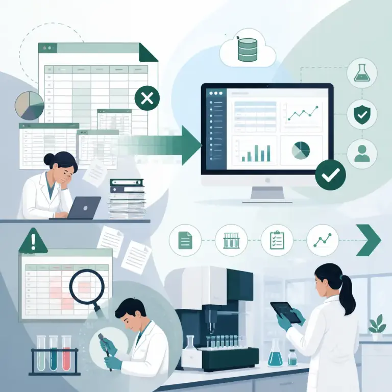 Flat-vector illustration of lab excel