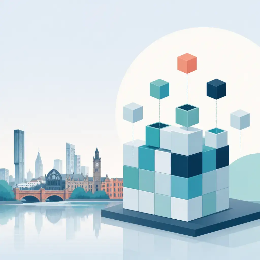 Flat-vector illustration of software, manchester