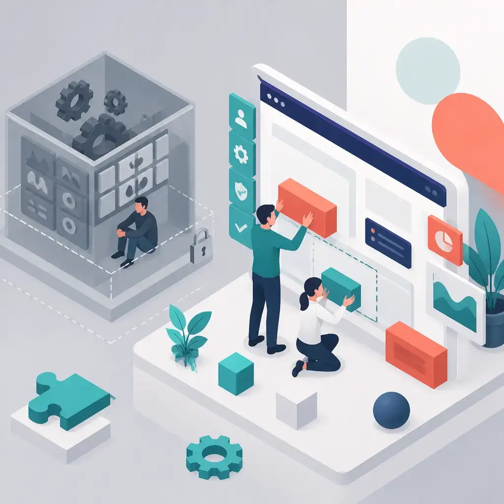 Flat-vector illustration of Custom Software Development