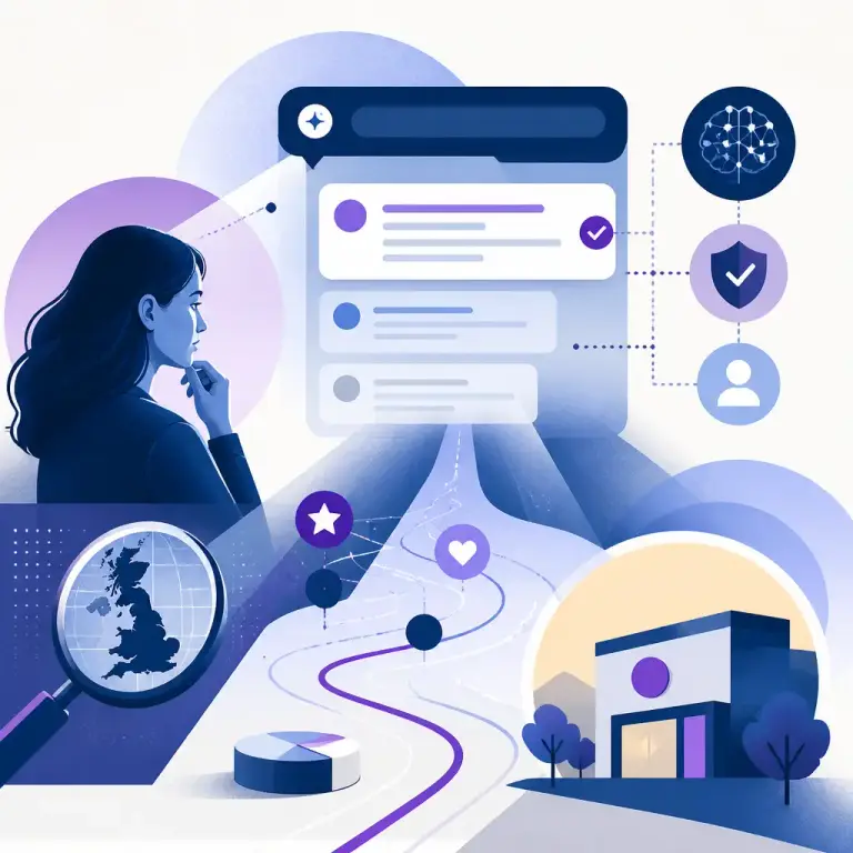 Flat-vector illustration of AI search