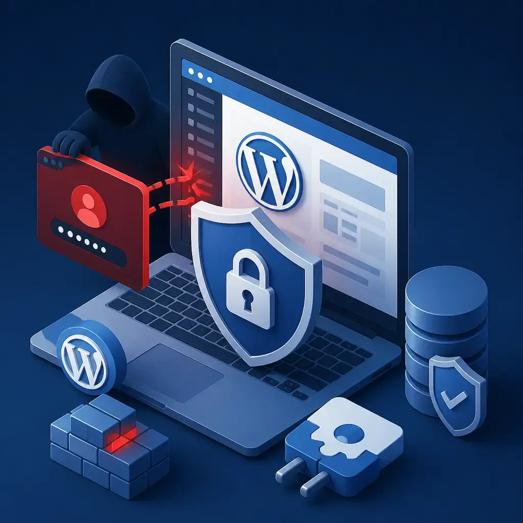 Flat-vector illustration of WordPress Security