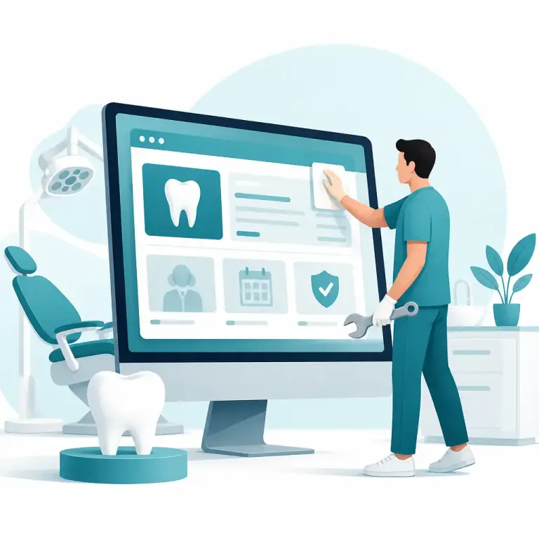 Flat-vector illustration of dentist