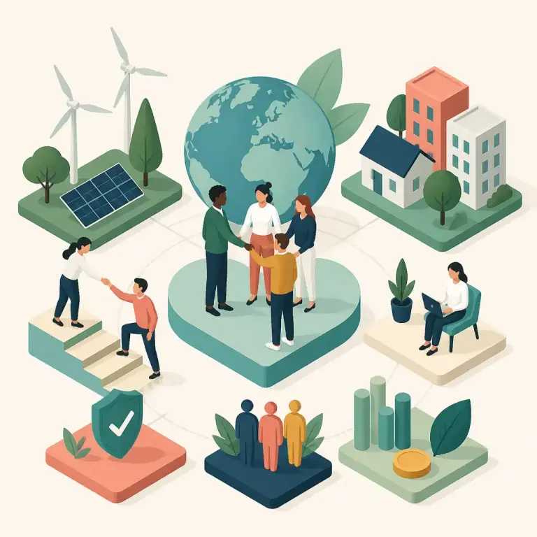 Flat-vector illustration of social value