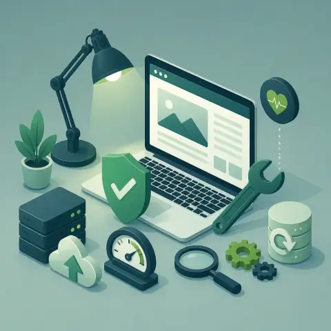 Flat-vector illustration of website health