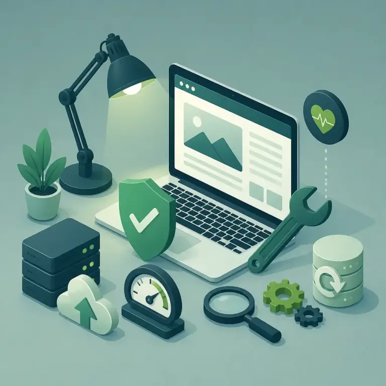 Flat-vector illustration of website health