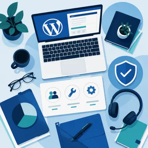 Flat-vector illustration about a WordPress Support Retainer Is Worth It for Growing Businesses