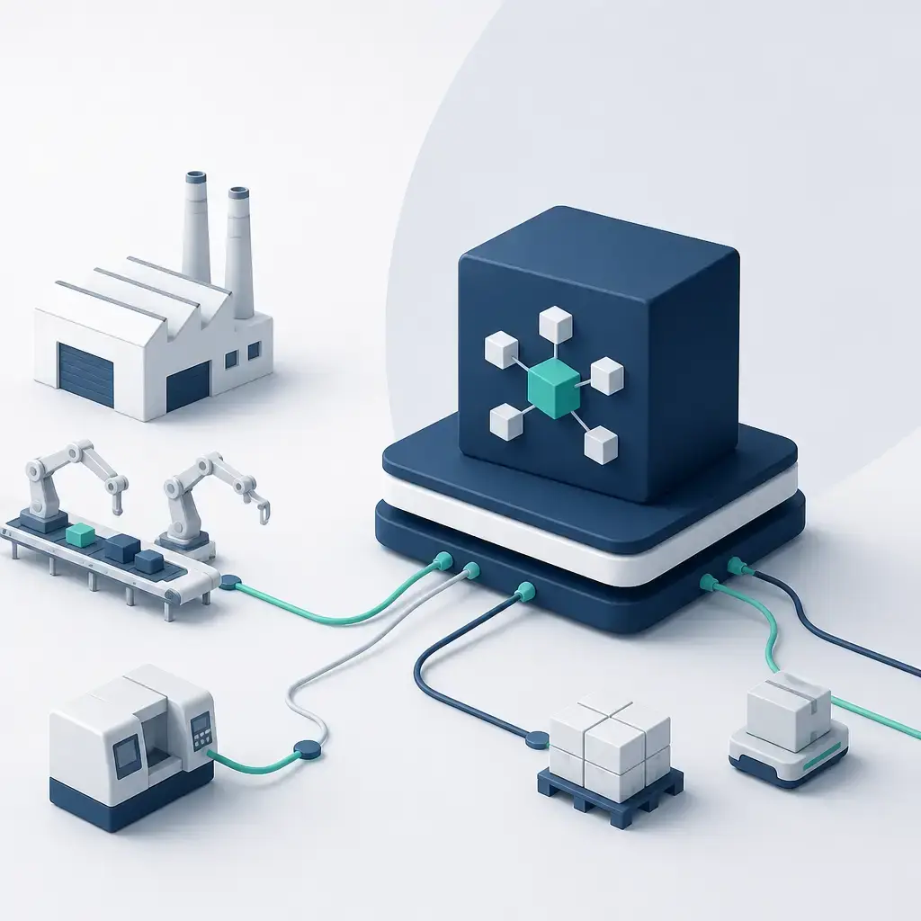 Flat-vector illustration of ERP software
