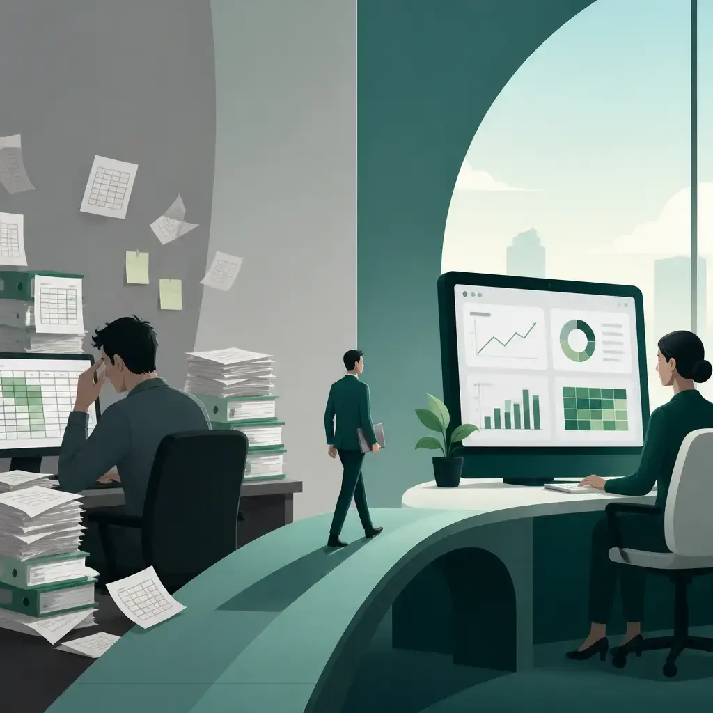 Flat-vector illustration of finance software