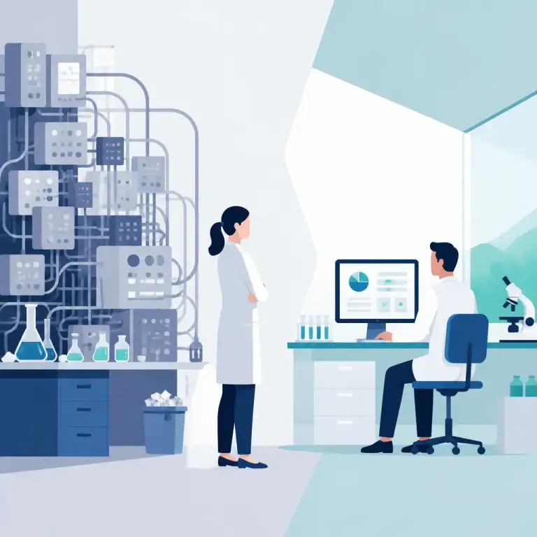 Flat-vector illustration of Laboratories software