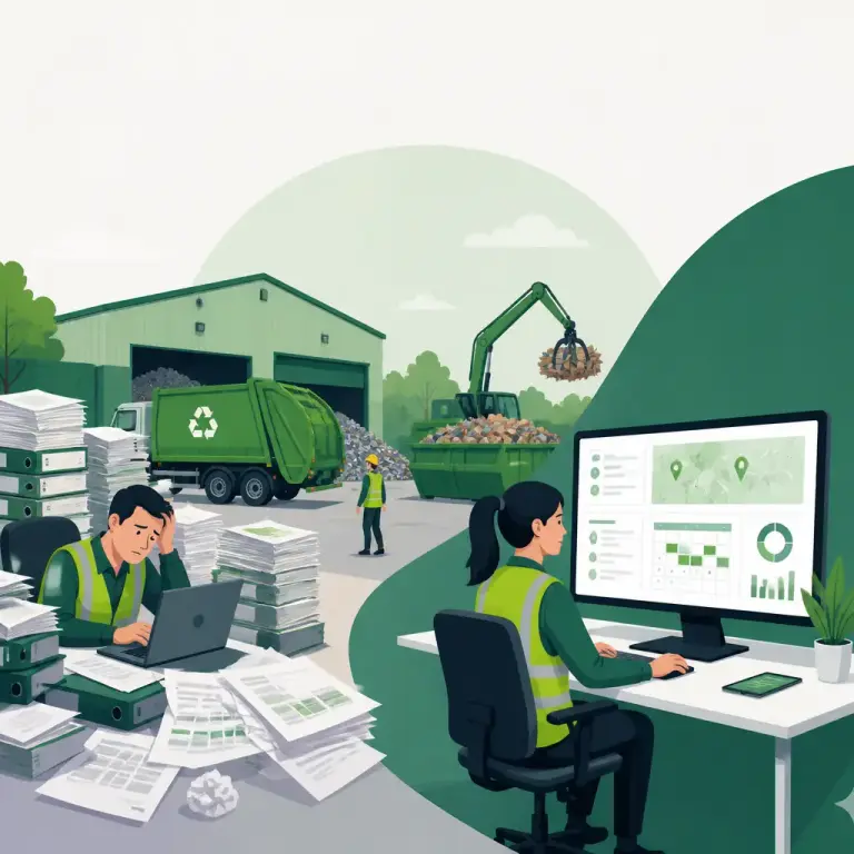 Flat-vector illustration of Recycling softwware