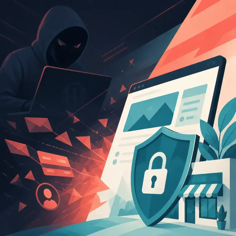 Flat-vector illustration of hacker wordpress