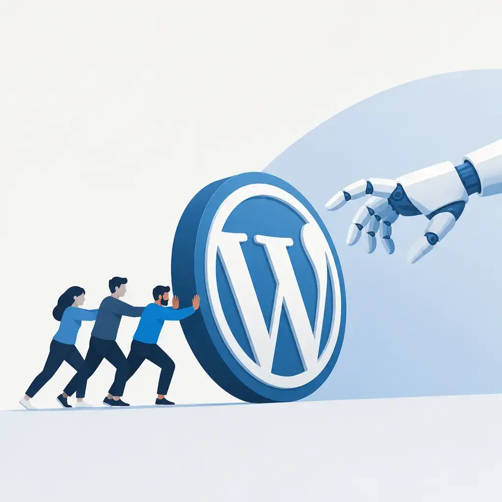Flat-vector illustration of wordpress ai